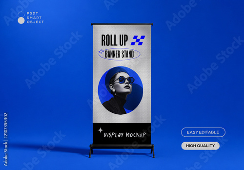 Roll Up Banner Stand Display Mockup
