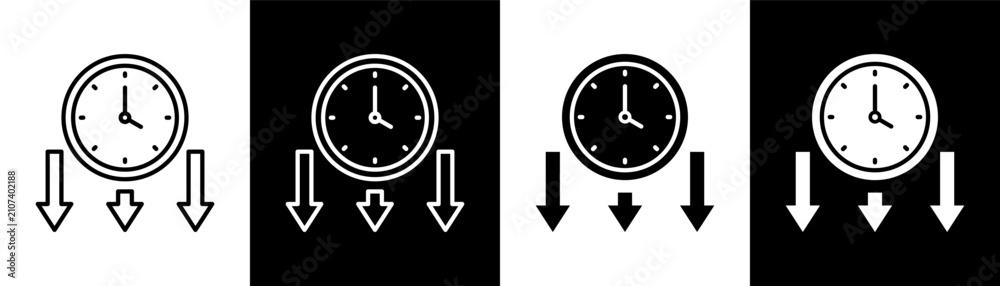 Fotografie Down Time white and black icon set design