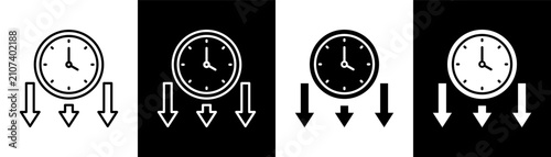 Fotografie Down Time white and black icon set design