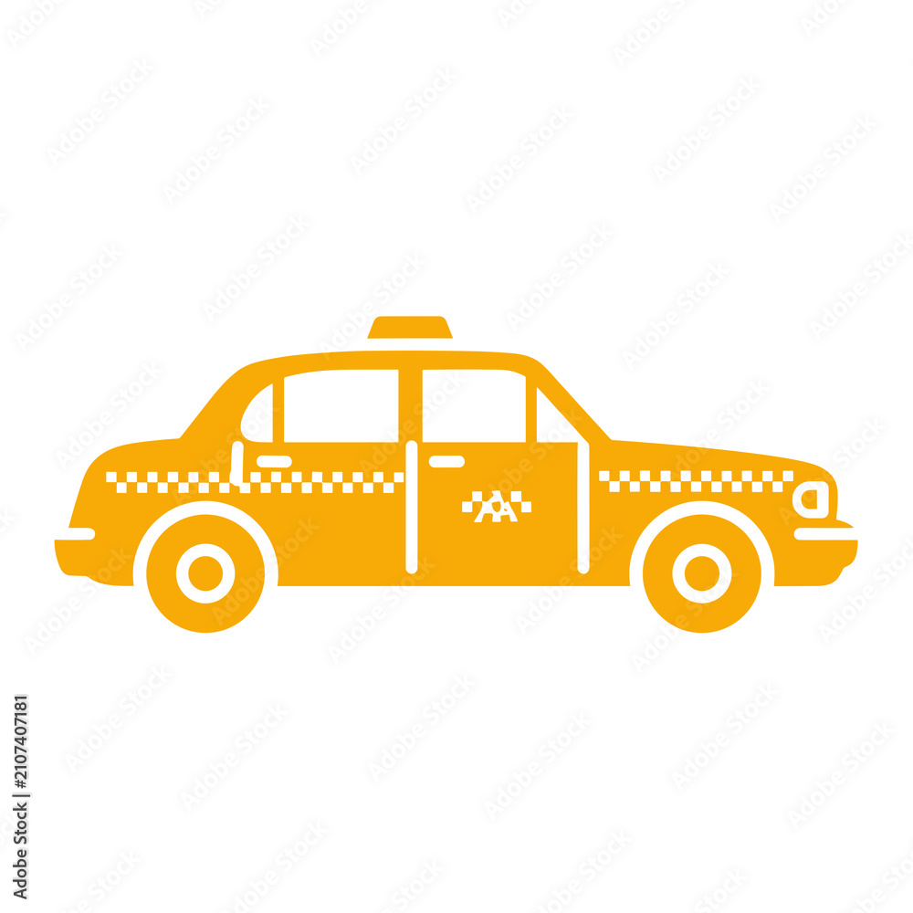 Naklejka premium Yellow Taxi Cab Icon