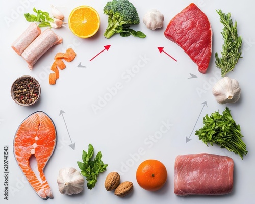 Healthfocused meal swap concept with animated arrows and ingredient visuals
