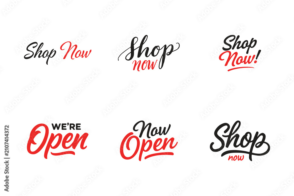Fototapeta premium Vector 'Shop Now' Typography Design on White Background