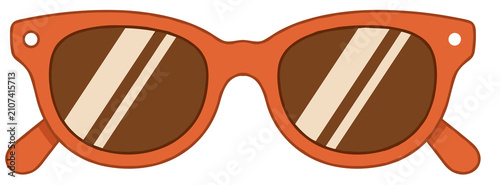 Retro Orange Summer Sunglasses Clipart Design Vector Illustration
