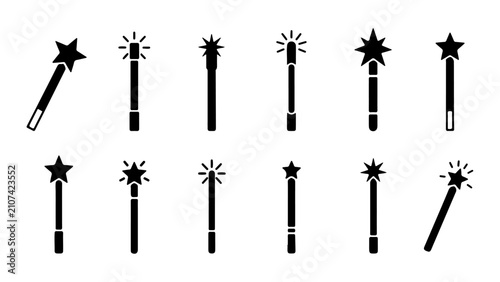 Fotografie Collection of Various Firework Sparkler Designs and Effects.