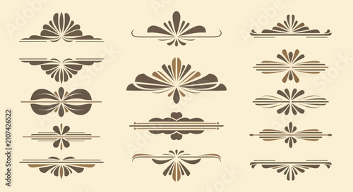 Foto Collection of Vintage Decorative Ornate Flourish Elements.