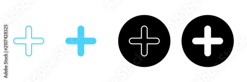 Plus icon vector. Add plus sign and symbol