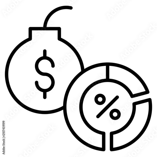 Foto Debt Ratio Icon Element For Design
