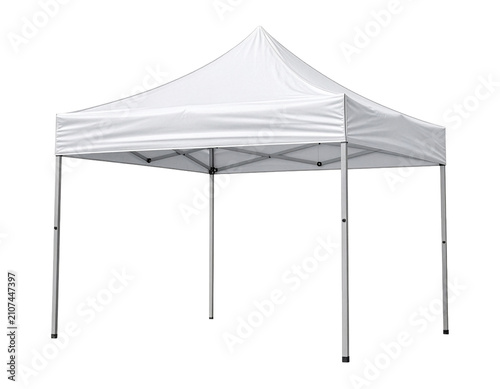White Portable Pop-Up Canopy Tent with Metal Frame