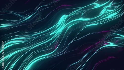 Abstract Glowing Fluid Waves 4K Generative AI