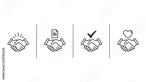 Handshake collaboration icons