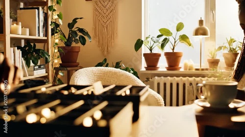 Person organizing jewelry in black storage tray at home