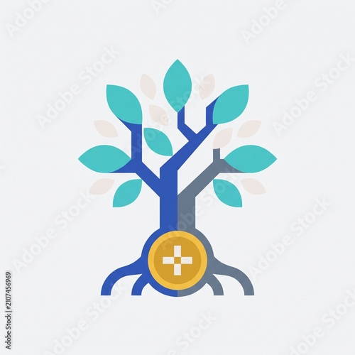 2D Flat Design Wealth Management Icon