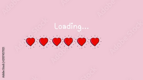 progress bar animation loading graphic motion background, cute loading bar, loading bar animation with glitch effect. cute uploading progress bar with glitch effect isolated on cute background.