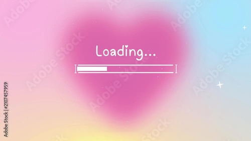 progress bar animation loading graphic motion background, cute loading bar, loading bar animation with glitch effect. cute uploading progress bar with glitch effect isolated on cute background.