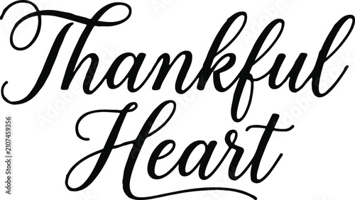 Cuadro en lienzo Thankful heart typography elegant thanks giveing day greeting for festive celebr
