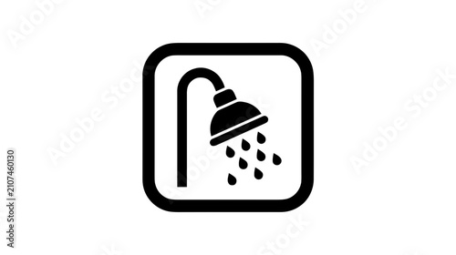Vector illustration of shower icon symbol, vector illustration on a transparent background