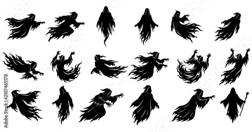 Photos Collection of scary and scary Halloween ghost silhouettes