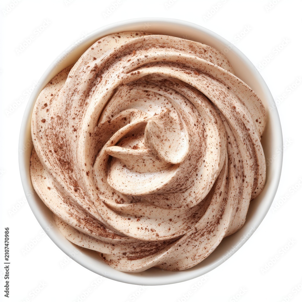 Fototapeta premium Alpine mountain chestnut mousse dessert isolated on a white background