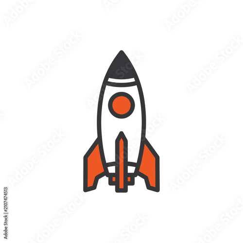 Stylized Rocket Icon Representing Space Exploration and Innovation.