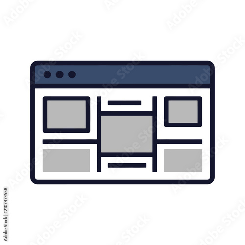 Web Browser Layout Interface with Multiple Content Blocks.