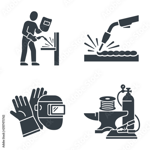 Tableau sur toile Welding work tools and safety gear.
