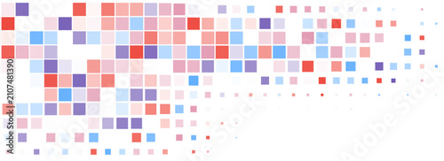 Tableau sur toile Abstract pixel halftone like digital data flow and mosaic pattern