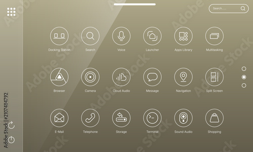 Desktop OS launcher user interface design template