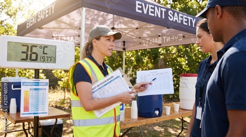 Event Safety Coordinator Demonstrates Heatwave Safety Measures