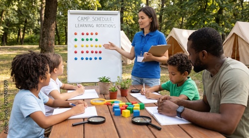 Summer Childcare, Camps & Activity Schedules: Children Learning Rotations Outdoors