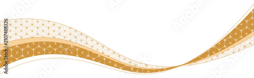 秋色 和柄ウェーブ装飾 ベクター｜Autumn Japanese Pattern Wave Decoration Vector