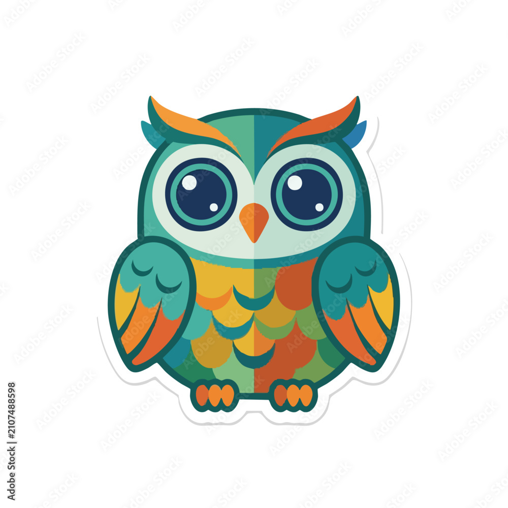 Fototapeta premium colorful owl illustration vector design for kids and education