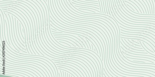 Creative green field abstract banner with flowing landscape curves, representing organic farming, environmental conservation, and natural products in a clean minimalist style.