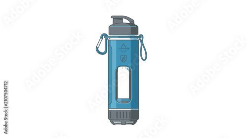 Portable Water Filter Bottle with Carabiner Loops for Outdoor Use