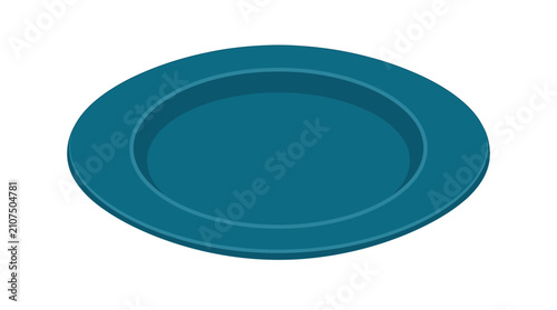 Reusable Camping Plate Isolated on White Background for Outdoor Meals
