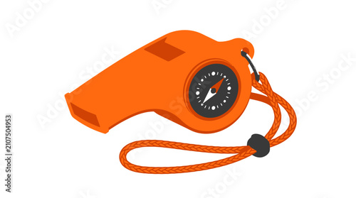 Survival Whistle with Compass and Orange Rope Strap for Outdoor Safety