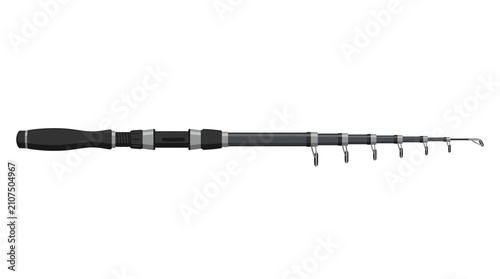 Telescopic Fishing Rod Isolated Illustration for Angling Use
