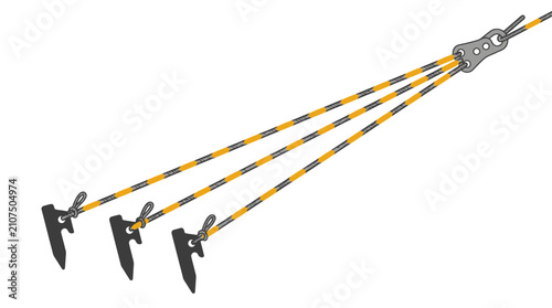 Tent Guy Lines Isolated Object for Camping and Climbing Safety Gear