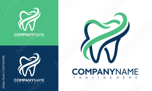 Dental clinic logo design. Modern tooth icon for dentistry and oral health branding.