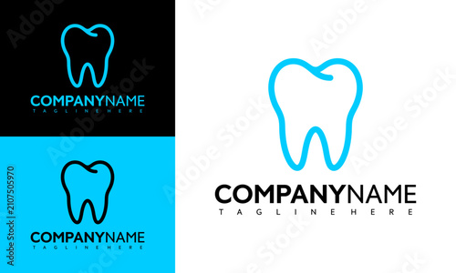 Dental clinic logo design. Minimalist tooth icon for dentist office branding.
