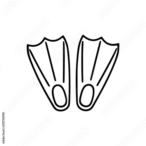 swimming boot vector