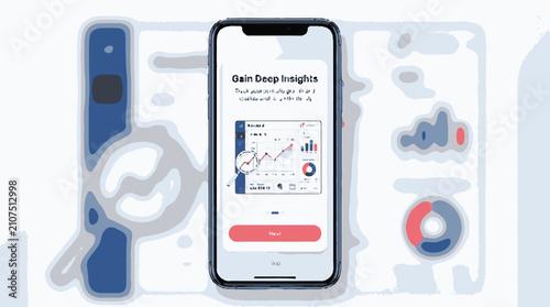 Smartphone displaying business analytics dashboard.