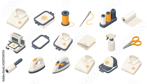 Canvas Print Flat design icons of household and office appliances and tools.
