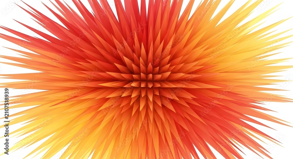 Obraz premium Vibrant abstract spiky spherical shape