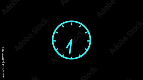Clock Counting Down 24 Hour Day Fast Speed. Clock with moving arrows