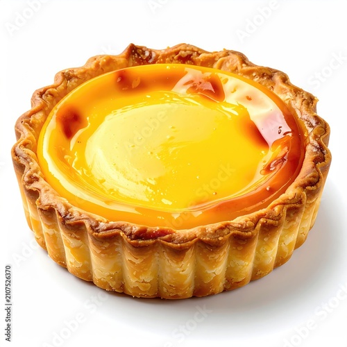 A golden, creamy custard tart with a crisp, fluted pastry crust