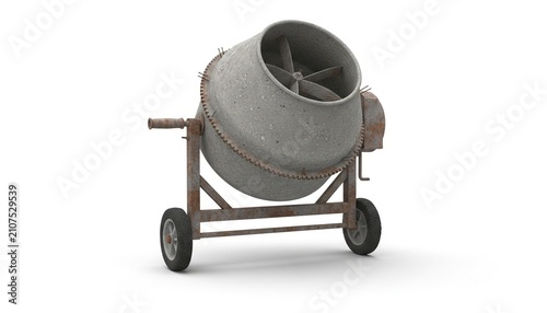 Portable Cement Mixer Machine on Wheels for Construction.
