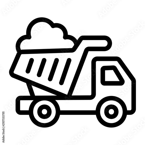 Dump truck Line Icon