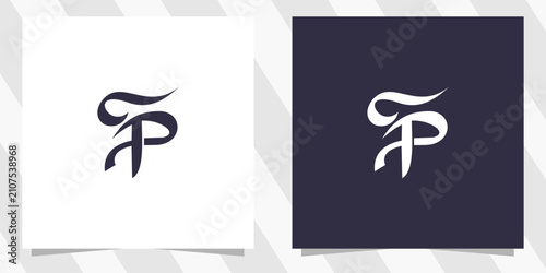 Photos letter sp ps logo design vector
