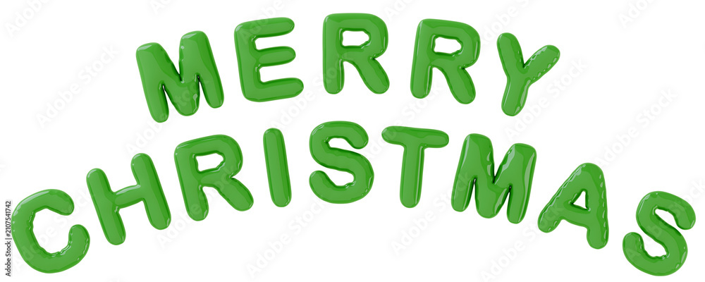 Fototapeta premium 3D画像_風船_MERRY CHRISTMAS_緑