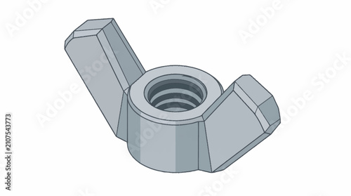 Photos Hexagonal wing nut with threaded center hole.